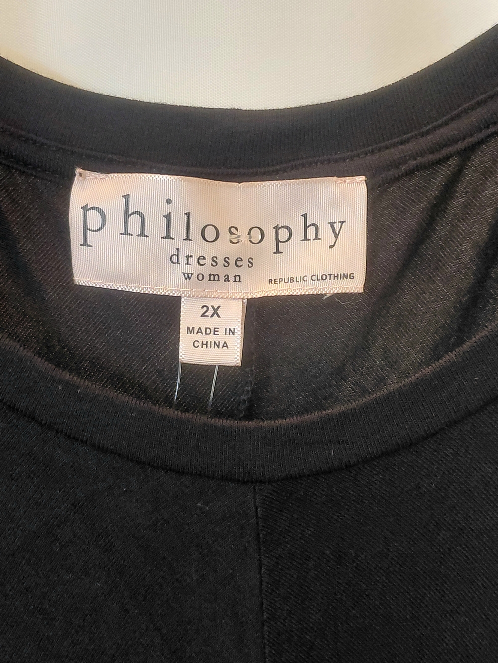 NWT sz 2X Philosophy Black Sleeveless Swing Trapeze A-Line Dress Flowy - Picture 3 of 10